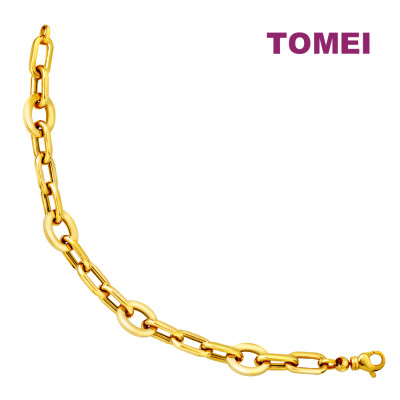 TOMEI Dual-Tone Bracelet, Yellow Gold 916 (9M-B6818L-2C)