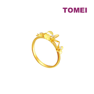 TOMEI Lusso Italia Flower Ring, Yellow Gold 916 (108U325-MLKR-441)