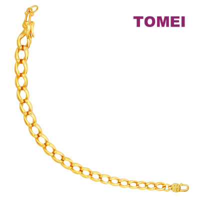 TOMEI Dragon Head Linked Bracelet, Yellow Gold 999 (5D) (5D-M-056)