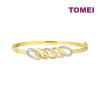 TOMEI Dual-Tone Linked Bangle, Yellow Gold 916 (9L-BK1636-2C)