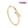 TOMEI Dual-Tone Love Arrow Bangle, Yellow Gold 916 (9L-BK1694-2C)