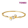 TOMEI Dual-Tone Love Arrow Bangle, Yellow Gold 916 (9L-BK1694-2C)