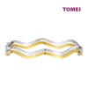 TOMEI Dual-Tone Wavy Bangle, Yellow Gold 916 (9L-EGP0155-2C)