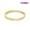 TOMEI Dual-Tone Full Beads Bangle, Yellow Gold 916 (9L-YG1430B-2C)