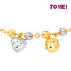 TOMEI Dual-Tone Lovely Beads Bracelet, Yellow Gold 916 (9M-B6134S-2C)