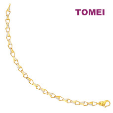 TOMEI Dual-Tone Triangle Bracelet, Yellow Gold 916 (9M-B6880-2C)