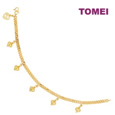 TOMEI Drops of Love Bracelet, Yellow Gold 916 (9M-SS061B-5XR-1C)