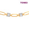 TOMEI Dual-Tone Stylish Cube Bracelet, Yellow Gold 916 (9M-YG1426B-2C)