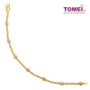 TOMEI Triple Tone Ball Bracelet, Yellow Gold 916 (BB1025-B-3C)