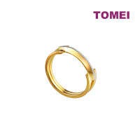 TOMEI Dual-Tone Romantic Ring, Yellow Gold 916 (9O-R6951-2C)