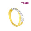 TOMEI Criss-Cross White Beads Ring, Yellow Gold 916 (9O-YG0896R-2C)