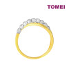 TOMEI Criss-Cross White Beads Ring, Yellow Gold 916 (9O-YG0896R-2C)