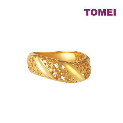 TOMEI Sri Puteri Collection Filigree Ring, Yellow Gold 916 (9O-YG0972R-1C)
