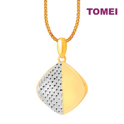 TOMEI Dual-Tone Duplex Pendant, Yellow Gold 916 (9P-P6614-2C)