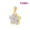 TOMEI Diamond Cut Collection Spinning Flower Pendant, Yellow Gold 916 (9P-YG1156P-2C)