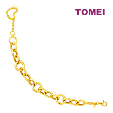 TOMEI Entwining Heart Bracelet, Yellow Gold 916 (AS-B0105-1C)
