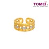 TOMEI Link Chain in Twisted Parallel Ring, Yellow Gold 916 (AS-YG0851R-2C)