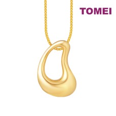 TOMEI Anastasia Sophisticated Curved Pendant, Yellow Gold 916 (AS-YG1151P-1C)
