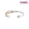 TOMEI Dual-Tone Diamond Bangle, White+Rose Gold 750 (B0932)