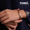 TOMEI Dual-Tone Diamond Bangle, White+Rose Gold 750 (B0932)