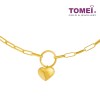 TOMEI Heart Linked Chain Bracelet, Yellow Gold 916 (BB0057-1C)