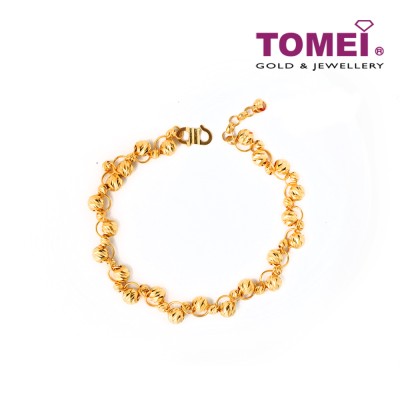 TOMEI Passel of Glamorous Spheres Bracelet, Yellow Gold 916 (BB1317-B-1C)