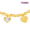 TOMEI Dual-Tone Heart Bracelet, Yellow Gold 916 (BB3515-B-2C)