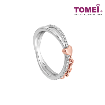 TOMEI Love Is Beautiful Collection Diamond RIng, White+Rose Gold 585 (D60070875)