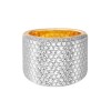TOMEI Cutting Edge Collection Dual-Tone Fancy Bold Ring, Yellow Gold 916 (DC-YG0943R-2C)