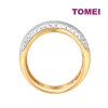 TOMEI Cutting Edge Collection Dual-Tone Fancy Bold Ring, Yellow Gold 916 (DC-YG0943R-2C)