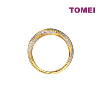 TOMEI Diamond Cut Collection Twist Ring, Yellow Gold 916 (DC-YG1015R-2C)