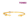 TOMEI Diamond Cut Collection Geometric Bead Bangle, Yellow Gold 916 (DC-YG1512B-2C)