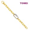 TOMEI Diamond Cut Collection Linked Bracelet, Yellow Gold 916 (DC-YG1515B-2C)