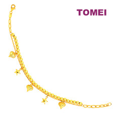 TOMEI Galaxy Love Bracelet, Yellow Gold 916 (IM-B23WA1645-1C)
