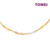 TOMEI Lusso Italia Tri-Tone Beads Necklace, Yellow Gold 916 (IN-BETA0316-3C)