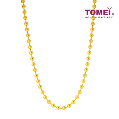 TOMEI Lusso Italia Ball Necklace, Yellow Gold 916 (IN-CPL600-CL-1C)