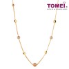 TOMEI Lusso Italia Trio-Tone Long Necklace, Yellow Gold 916 (IN-K436CH-3C)