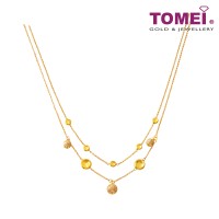 TOMEI Italy 2-Rows Ball Necklace, Yellow Gold 916 (IN-K447CL-RC)