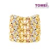 TOMEL Lusso Italia 5 Tiers Tri-Tone Beads Ring, Yellow Gold 916 (IO-ORI0995-3C)