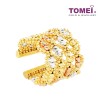 TOMEL Lusso Italia 4 Tiers Tri-Tone Beads Ring, Yellow Gold 916 (IO-SIR0218-3C)