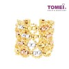 TOMEL Lusso Italia 4 Tiers Tri-Tone Beads Ring, Yellow Gold 916 (IO-SIR0218-3C)