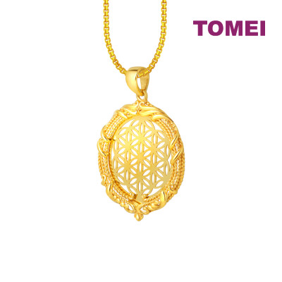 TOMEI Lusso Italia Flower Of Life Pendant, Yellow Gold 916 (LK-XXP11526-1C)