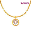 TOMEI Trio-Circle Of Bead Pendant, Yellow Gold 916 (PP3758-3C)