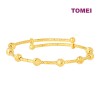 TOMEI KIds Laser Balls Open Bangle, Yellow Gold 916 (TZ-AGP1535-1C)