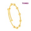 TOMEI KIds Laser Balls Open Bangle, Yellow Gold 916 (TZ-AGP1535-1C)