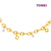 TOMEI Lusso Italia Chain Dual-Tone Heart & Star Bracelet, Yellow Gold 916 (VX3HOB12839-2C)