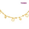 TOMEI Lusso Italia Heart Bracelet, Yellow Gold 916 (VXXHOB11312-III)