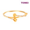 TOMEI Lusso Italia Triple-Tone Knotted Beads Bangle, Yellow Gold 916 (X3TB3208-3C)