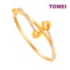 TOMEI Lusso Italia Triple-Tone Knotted Beads Bangle, Yellow Gold 916 (X3TB3208-3C)