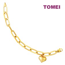 TOMEI Lusso Italia Heartt Linked Bracelet, Yellow Gold 916 (XXHOB11538-1C)